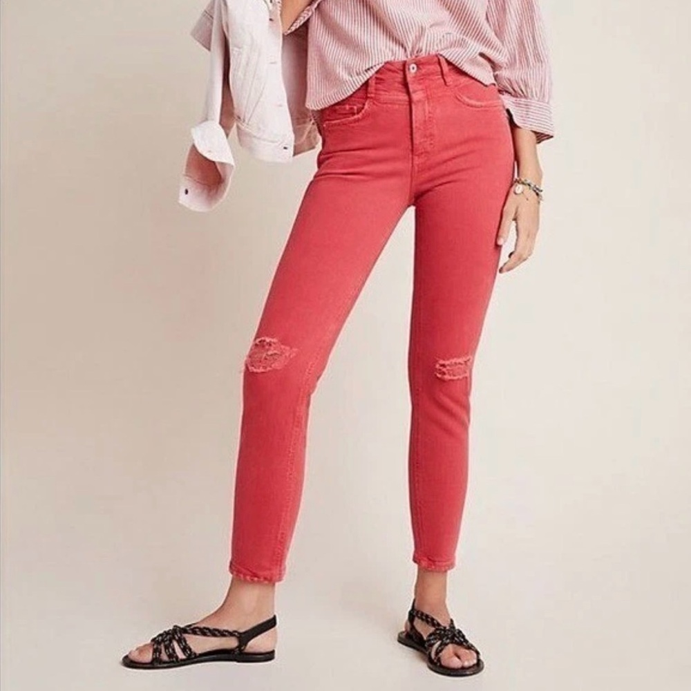Pilcro High-Rise Skinny Jeans – Red | Size 26 | Pre-Owned | Excellent
